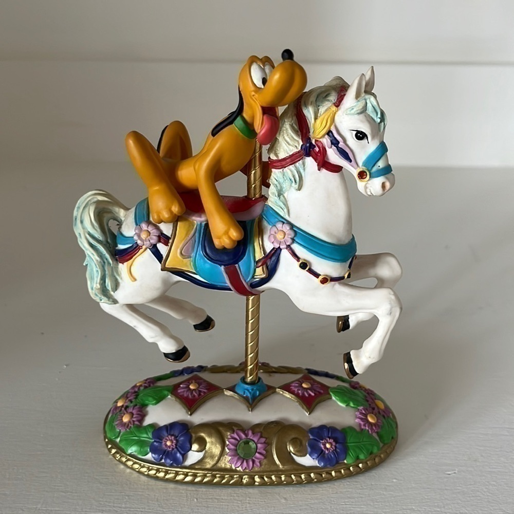 Lot 17407: Disney's Pluto On Carousel Horse Figurine